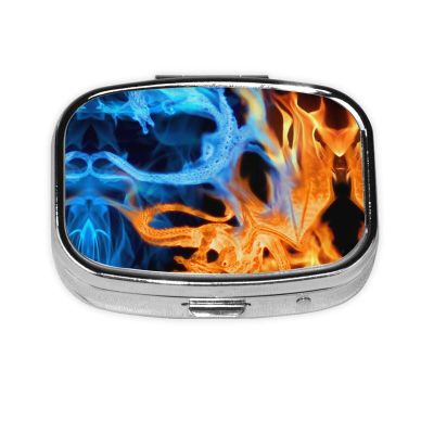 Ice and Fire Dragons Pill Organizer with 2 Compartments, Portable for Travel