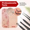NEUMANN Blackhead Remover Set, Stainless Steel, with Loops, Tweezers and Lancet [Black] view 4