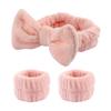 UUYYEO Spa Facial Headband Set with 2 Wristbands, Pink view 1