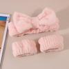 UUYYEO Spa Facial Headband Set with 2 Wristbands, Pink view 2