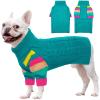 OUOBOB Dog Sweater, Turtleneck Winter Pullover, Green, Size L view 1