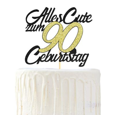 Sumerk 90th Birthday Cake Topper, Happy 90th Birthday, 1 Piece