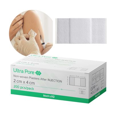 Medrull Ultra Pore Adhesive Bandages 2 x 4 cm, Injection and Wound Dressings, Non-Sterile, 200 Count