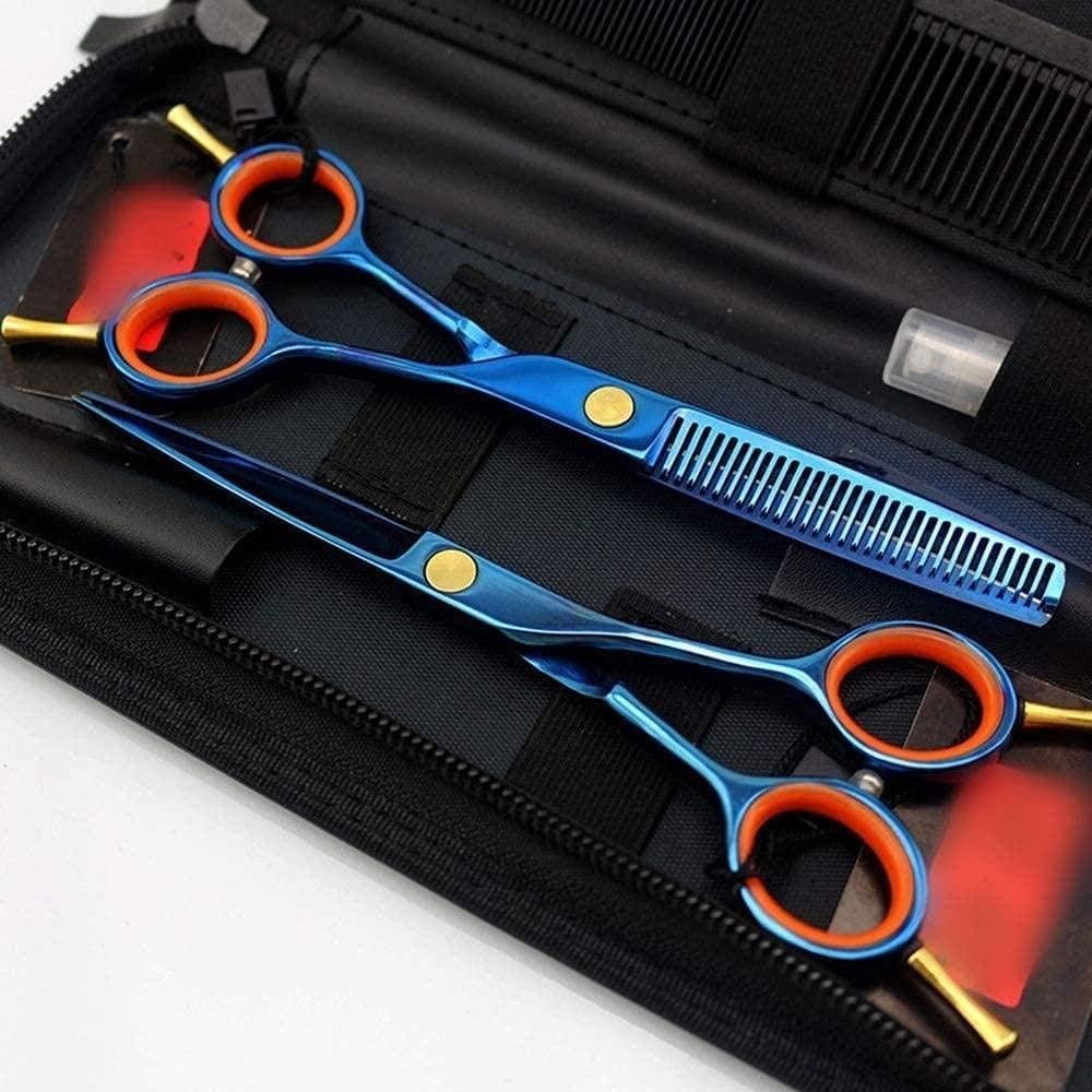 5.5-Inch Blue-Plated Double-Tail Professional Hairdressing Scissors