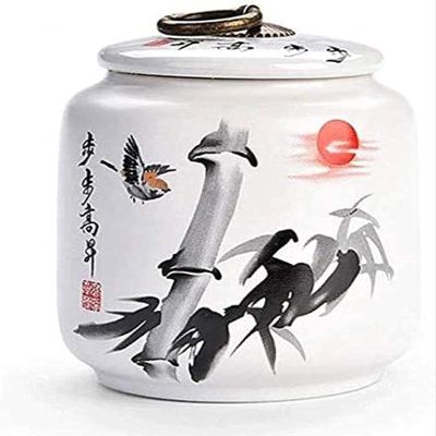 BRDECOR Small Hand-Painted Ceramic Keepsake Urn for Human Ashes