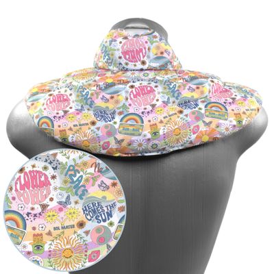 Cherry Pit Neck Pillow, Organic Cotton, Flower Power
