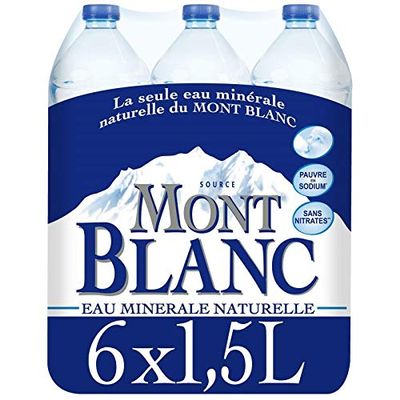 Mont Blanc Natural Mineral Water, 6 x 1.5 L, 1 Unit