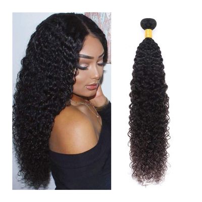Kinky Curly Human Hair Weave Bundle, 1-Piece Brazilian Virgin Hair, Natural Color, 8–40 Inches