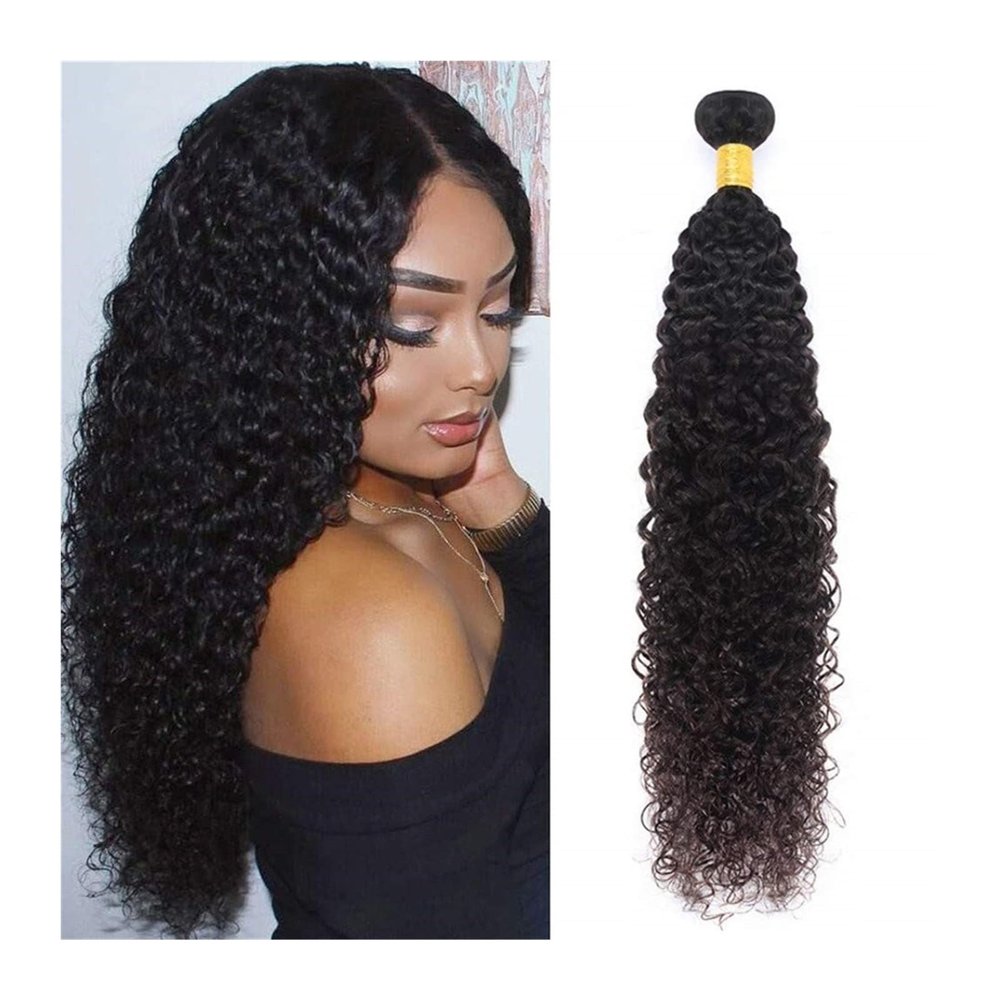 Kinky Curly Human Hair Weave Bundle, 1-Piece Brazilian Virgin Hair, Natural Color, 8–40 Inches