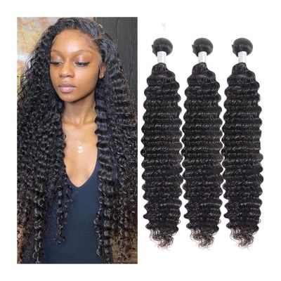 Deep Wave Human Hair Bundles, 3/4 Pieces, 12–40 Inches