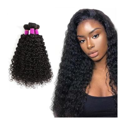 Brazilian Kinky Curly Remy Human Hair Bundles, 3-Piece Set, Natural Black