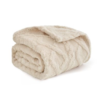 MIULEE Dog Blanket 16 x 24 in, Soft Washable Fleece Pet Blanket, Beige