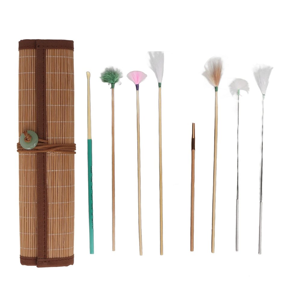 Dioche 7-Piece Earwax Removal Kit with Bamboo Mat and Massage Spring