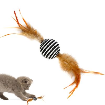 EUBEISAQI Feather Cat Toys, Soft Plush Feather Balls for Indoor Cats