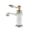 European-Style Copper Bathroom Faucet, White Porcelain Finish, Hot and Cold view 4