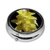 Yellow Flower Round Pill Organizer, Portable Travel Pill Box view 2