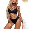 WEITING Women's Sexy Open-Crotch Mesh Bodystocking, Y-LU182, L view 2