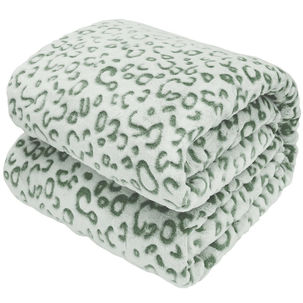 Sage Green Fleece Blanket, Cozy Children's Throw