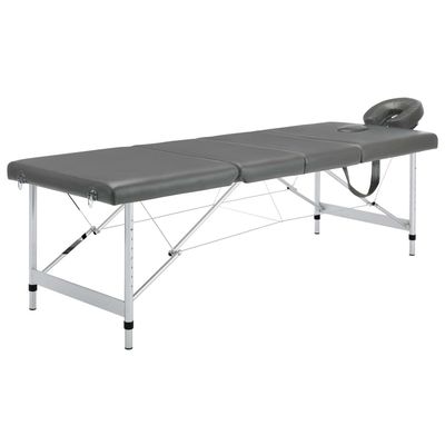 INLIFE 4-Zone Massage Table with Aluminum Frame, Anthracite, 186 × 68 cm, 17.85 kg