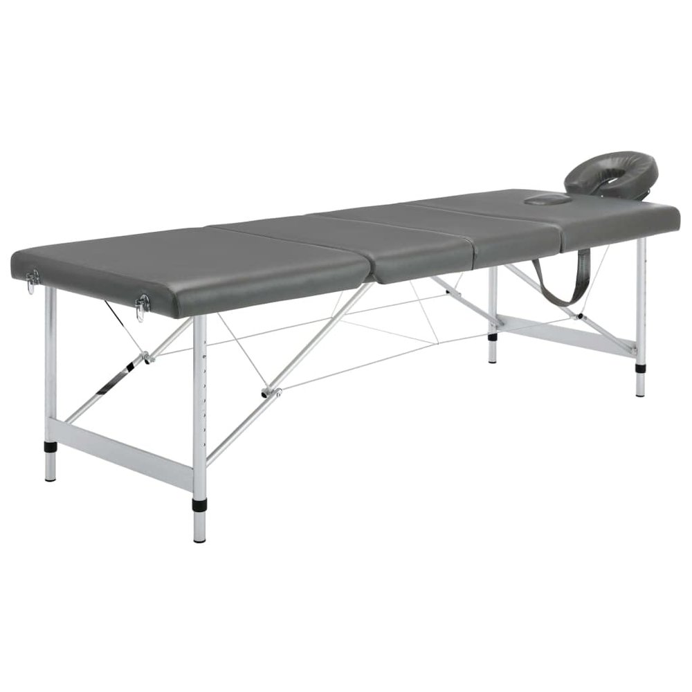 INLIFE 4-Zone Massage Table with Aluminum Frame, Anthracite, 186 × 68 cm, 17.85 kg