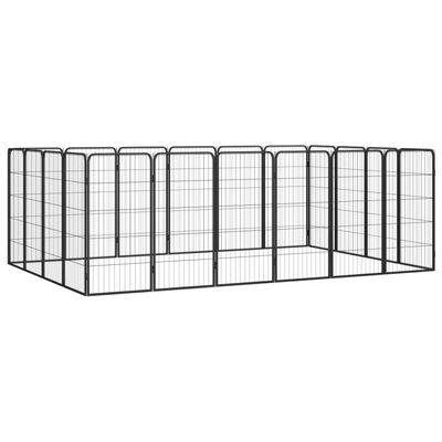 INLIFE 20-Piece Black Dog Kennel 300 x 200 x 100 cm, Powder-Coated Steel, 32.5 kg