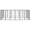 INLIFE 20-Piece Black Dog Kennel 300 x 200 x 100 cm, Powder-Coated Steel, 32.5 kg view 2