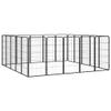 INLIFE 20-Piece Black Dog Kennel 300 x 200 x 100 cm, Powder-Coated Steel, 32.5 kg view 3