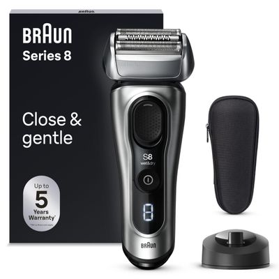 Braun Series 8 Men's Electric Foil Shaver, 8517s, Silver