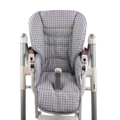Seat Cushion Replacement Cover for Peg Perego Diner, Dark Gray Checkered
