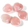 YEDECOR 5-Piece Rose Quartz Heart Crystal Pocket Stones, Polished Natural Healing Crystals, Mini Palm Thumb Love Gemstone Set, Reiki Stone, 80 mm view 1