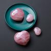 YEDECOR 5-Piece Rose Quartz Heart Crystal Pocket Stones, Polished Natural Healing Crystals, Mini Palm Thumb Love Gemstone Set, Reiki Stone, 80 mm view 2