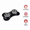 Love Story Double Stainless Steel Bowl with Plastic Holder, Bone-Shaped, Ø14/9 cm, 45 x 27 cm, Black view 2