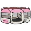 Bussandri Exclusive Foldable Dog Playpen with Carrying Bag, 145 x 145 x 61 cm, Pink view 1