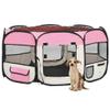 Bussandri Exclusive Foldable Dog Playpen with Carrying Bag, 145 x 145 x 61 cm, Pink view 2