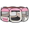 Bussandri Exclusive Foldable Dog Playpen with Carrying Bag, 145 x 145 x 61 cm, Pink view 4