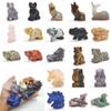 HXSCOO 2" Lucky Natural Healing Crystal Animal Stone-Carved Ornament, Elephant, Turtle, Cat, Dog, Wolf, Snake, Fox Statue, Gift (Color: U Amethyst) view 2