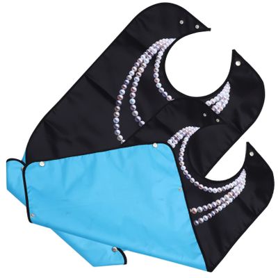 PLAFOPE Adult Bibs with Clothing Protection and Timeless Bead Pattern - 2 Pack