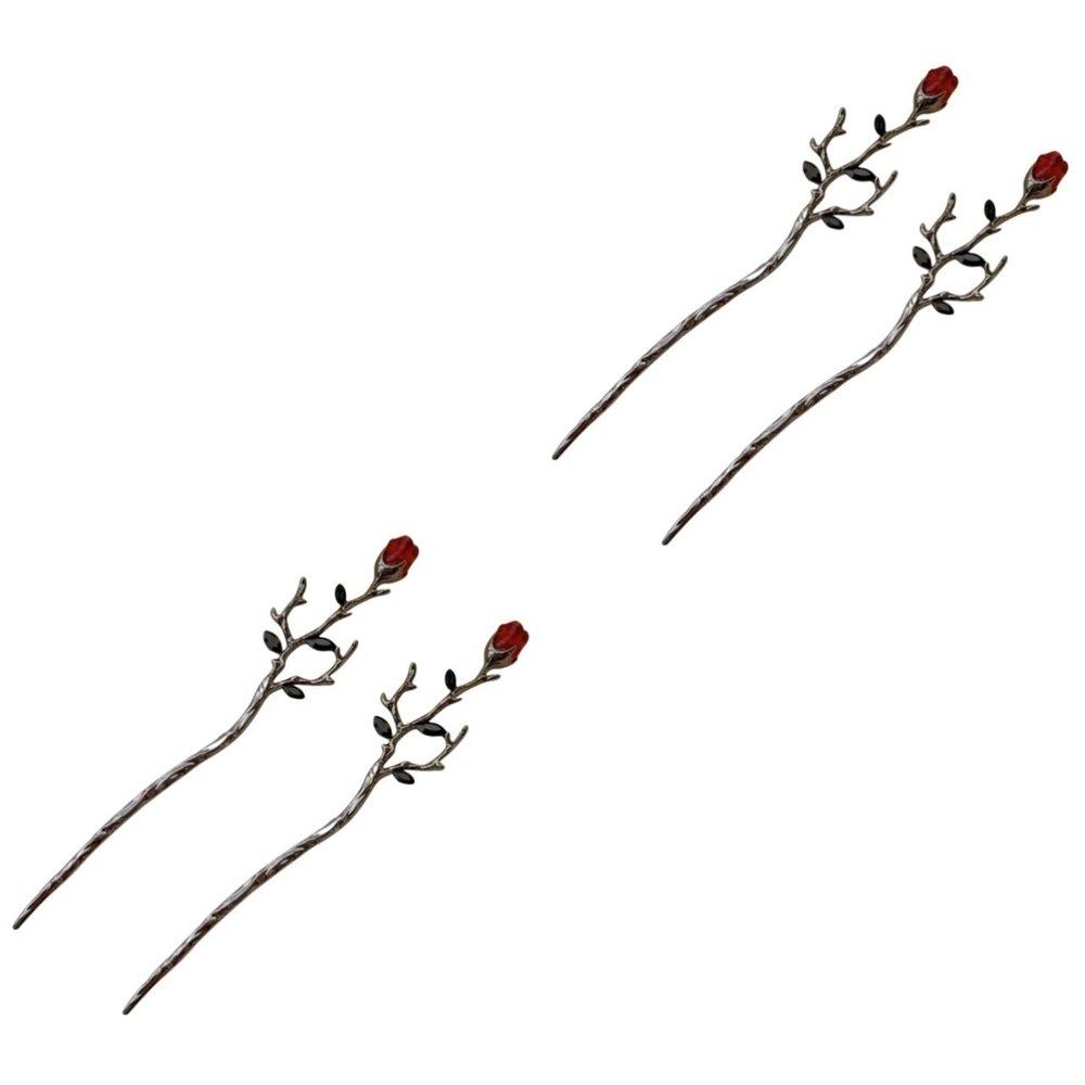 Beavorty Metallic Four-Rose Hair Stick