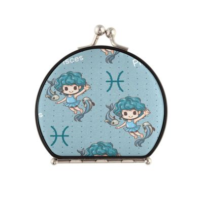 Vnurnrn Pisces Constellation Star Point Makeup Mirror for Handbags, Foldable Compact Travel Mirror
