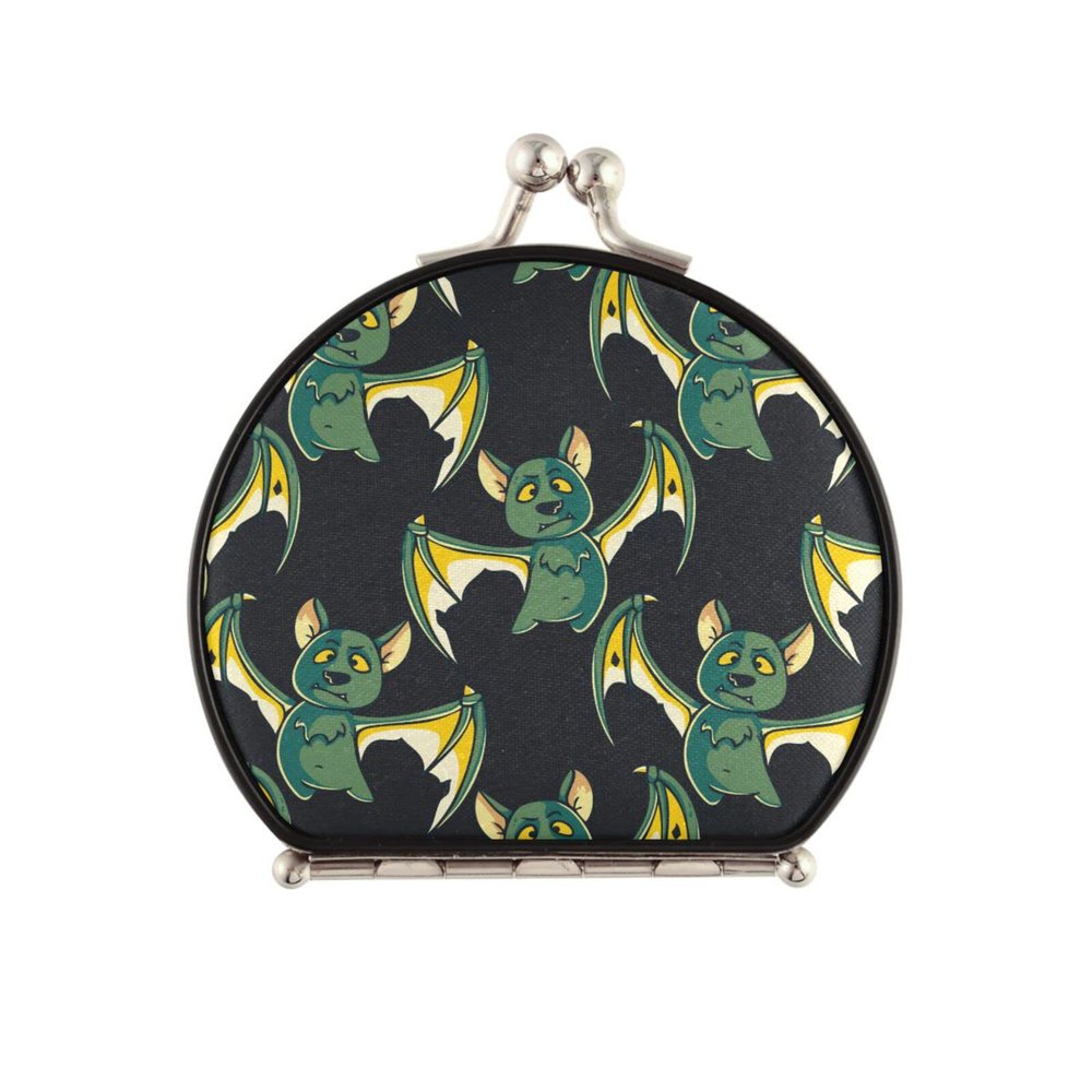 Vnurnrn Halloween Bat Cartoon Compact Makeup Mirror