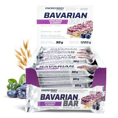 Energybody Bavarian Bar Oat Bar "Blueberry," 24 x 50 g – Energy Bar, Flapjack, Sports Nutrition