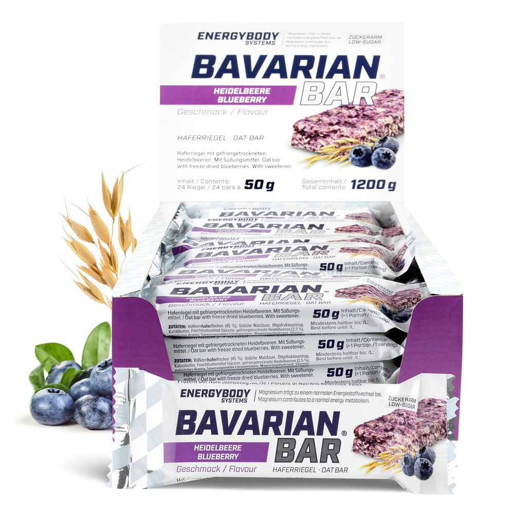Energybody Bavarian Bar Oat Bar "Blueberry," 24 x 50 g – Energy Bar, Flapjack, Sports Nutrition