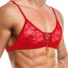 Men's Sissy Lace Satin Bra/G-String Lingerie Top view 1