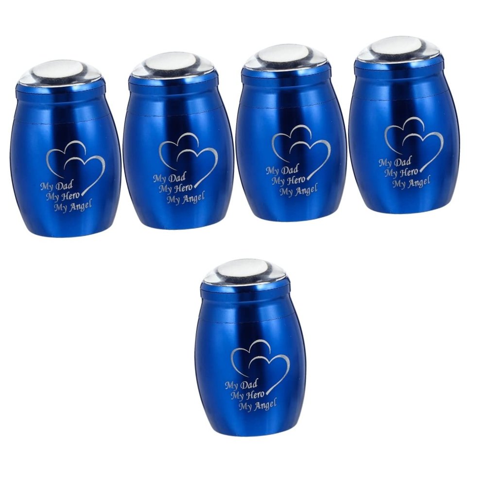 Warmhm 5-Pack Mini Stainless Steel Cremation Urns with Lids for Pet Ashes