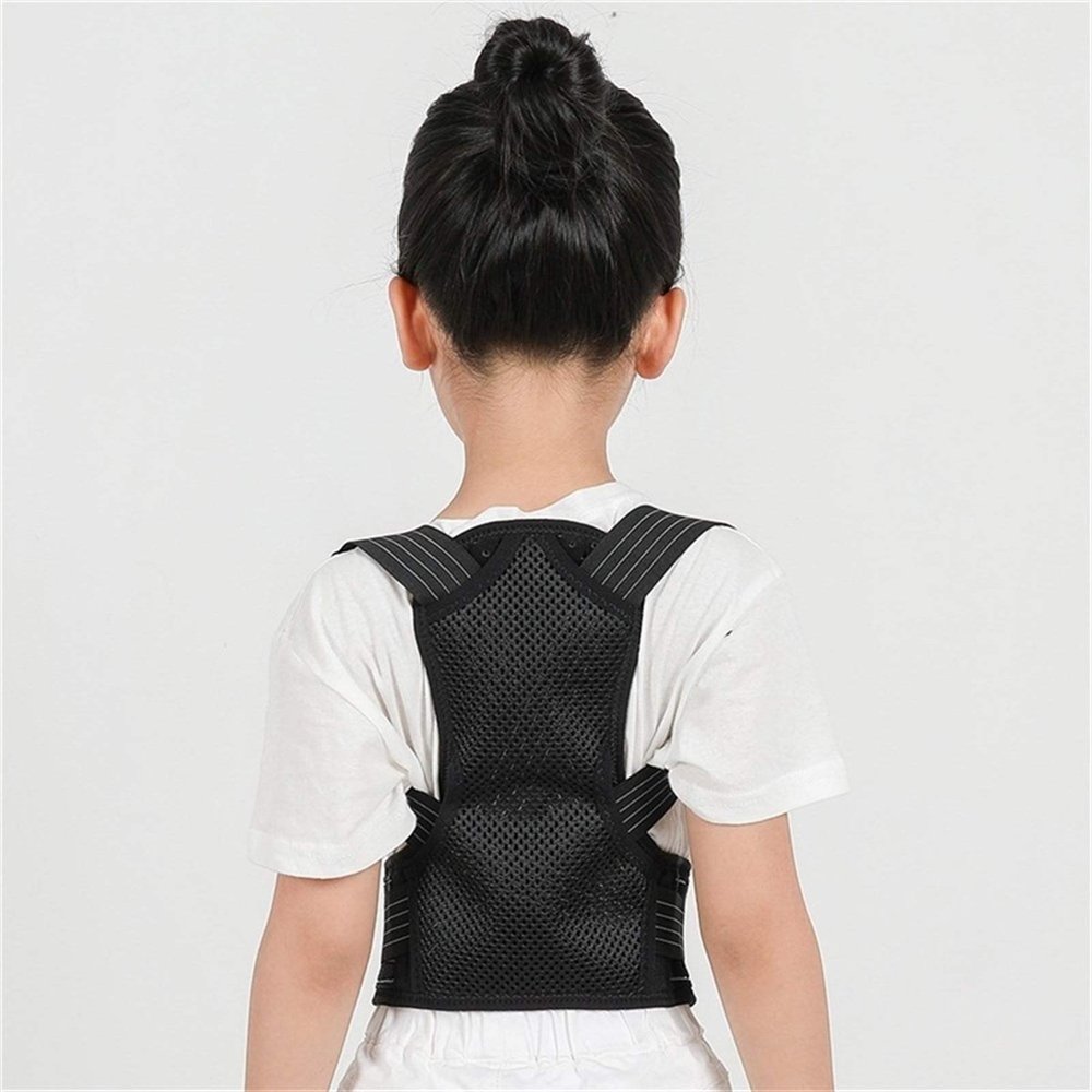 DERBUT Kids Back Posture Support Belt with Steel Lumbar Support