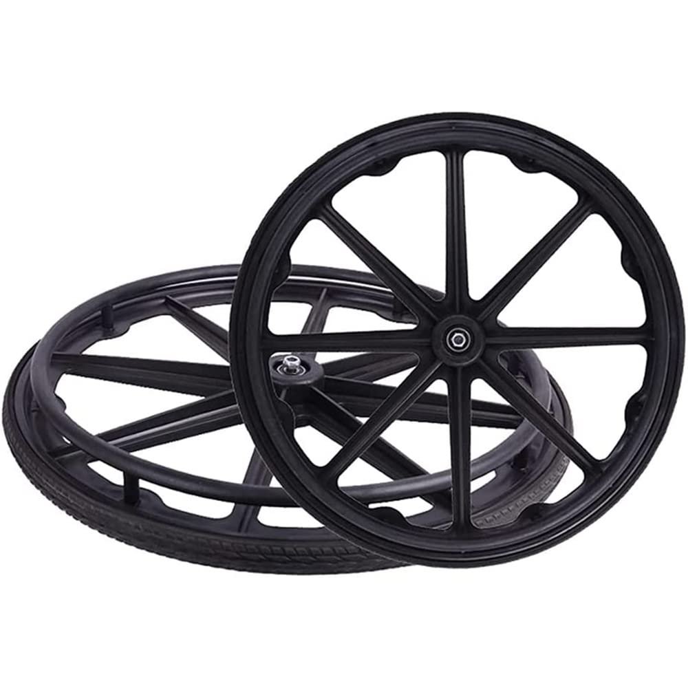 XFAK 2-Pack 24-Inch Wheelchair Rear Wheels, Solid Replacement Tires