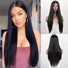 LUCBEI 26-Inch Long Straight Pink Synthetic Wig for Women view 1