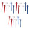 Healeved 18-Piece Adult Double-Sided Denture Brushes, White, Blue and Red view 1