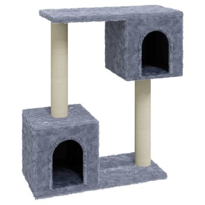 Bussandri Exclusive Cat Tree with Sisal Scratching Posts, Light Gray, 60 cm
