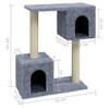 Bussandri Exclusive Cat Tree with Sisal Scratching Posts, Light Gray, 60 cm view 3